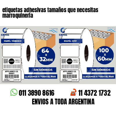 etiquetas adhesivas tamaños que necesitas marroquinería