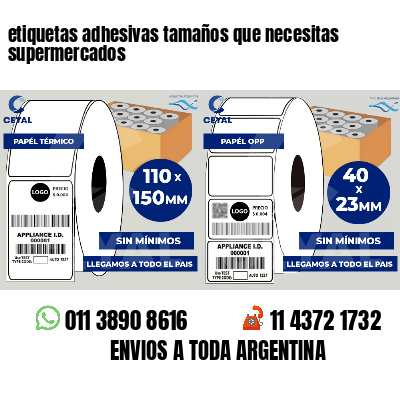 etiquetas adhesivas tamaños que necesitas supermercados