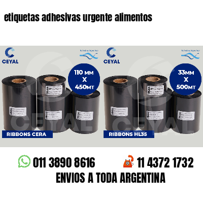 etiquetas adhesivas urgente alimentos