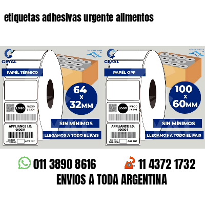 etiquetas adhesivas urgente alimentos