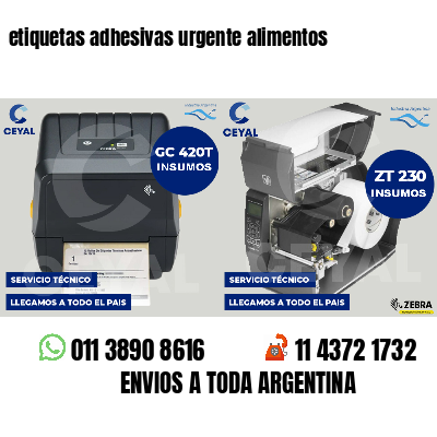 etiquetas adhesivas urgente alimentos