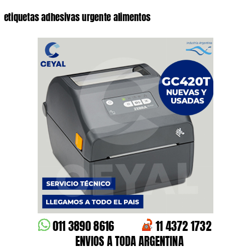 etiquetas adhesivas urgente alimentos