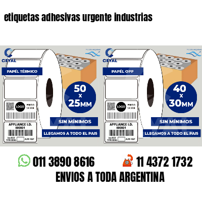 etiquetas adhesivas urgente industrias