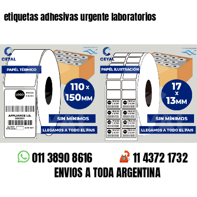 etiquetas adhesivas urgente laboratorios