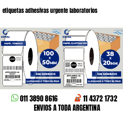 etiquetas adhesivas urgente laboratorios