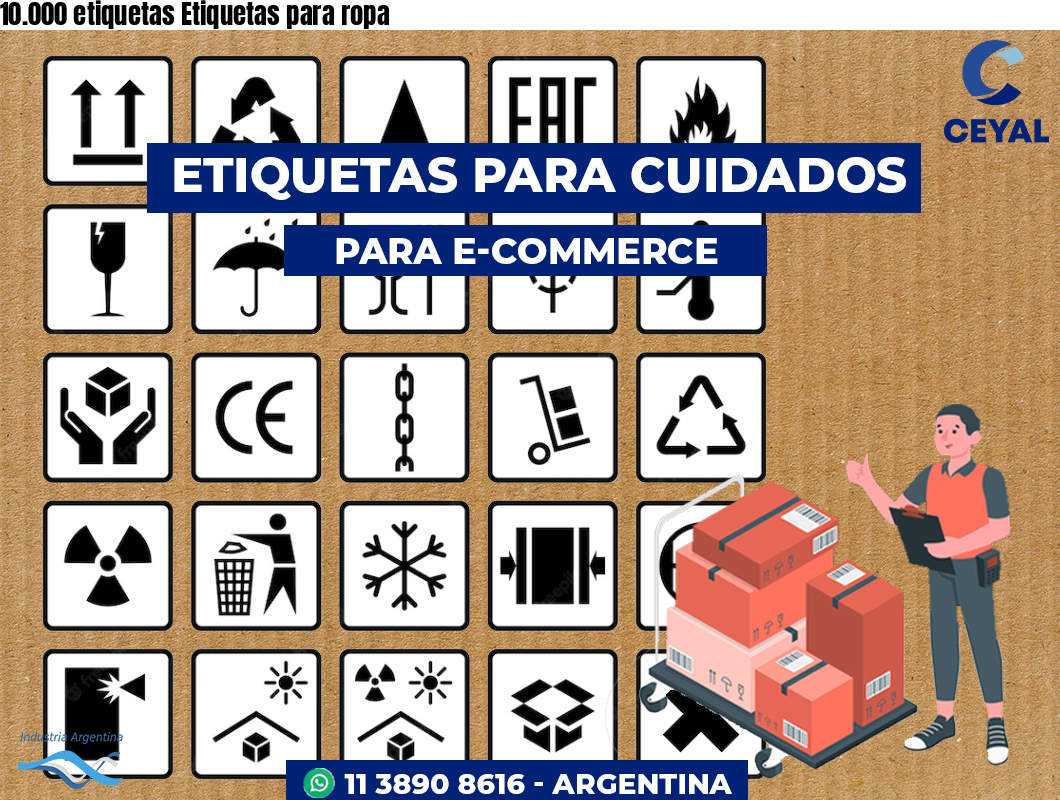 10.000 etiquetas Etiquetas para ropa