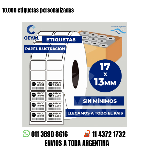10.000 etiquetas personalizadas