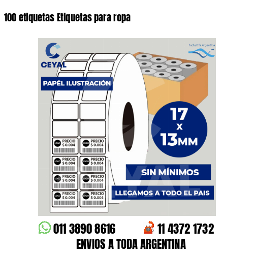 100 etiquetas Etiquetas para ropa