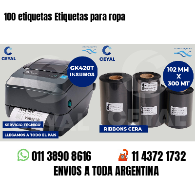 100 etiquetas Etiquetas para ropa
