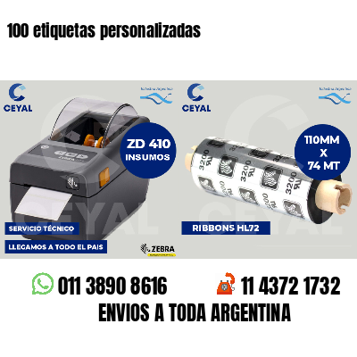 100 etiquetas personalizadas