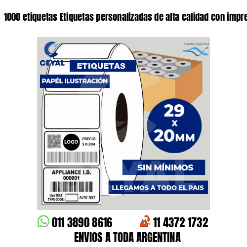 1000 etiquetas Etiquetas personalizadas de alta calidad con impresora Zebra