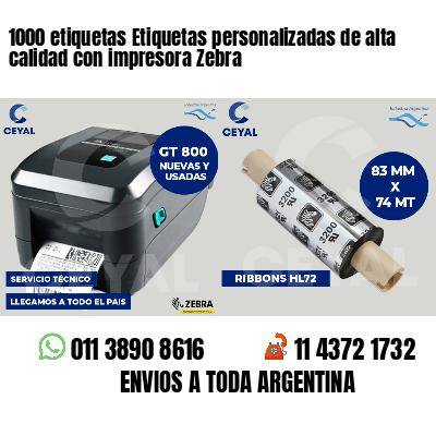 1000 etiquetas Etiquetas personalizadas de alta calidad con impresora Zebra