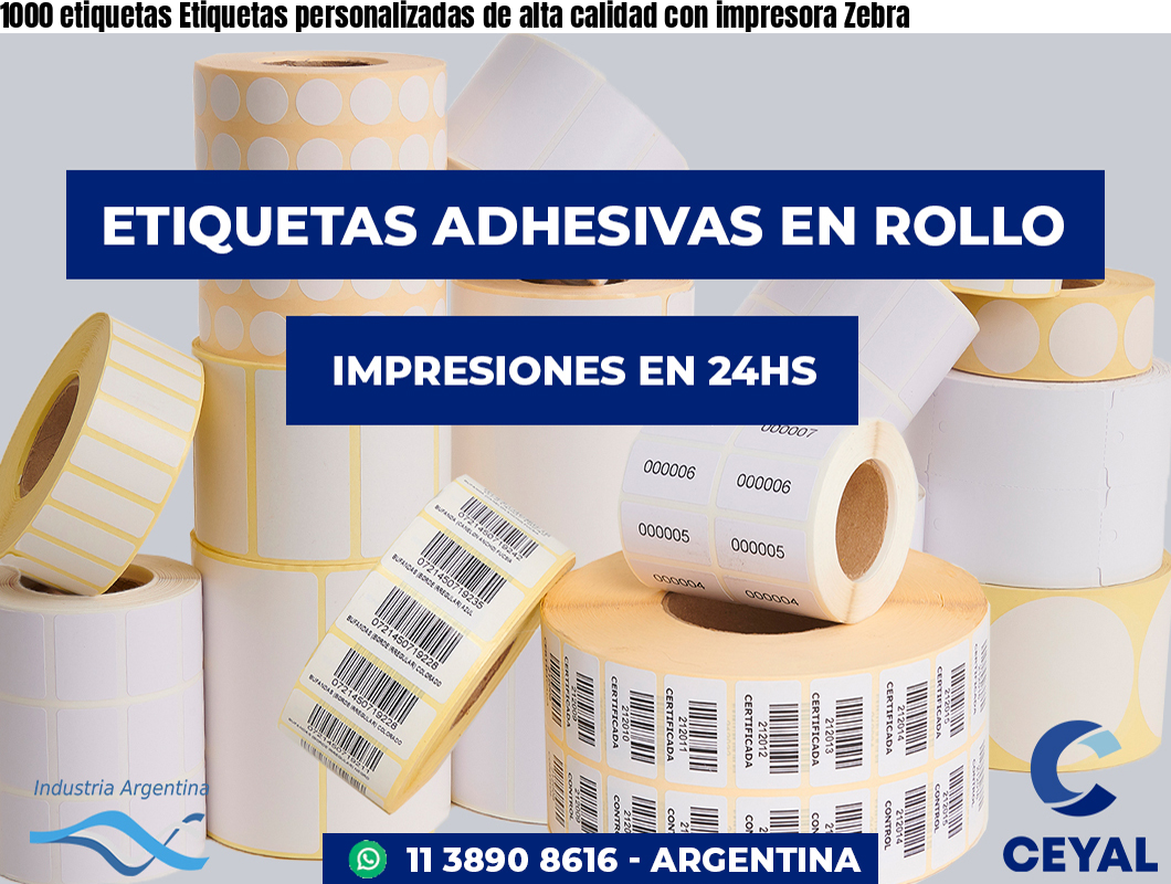 1000 etiquetas Etiquetas personalizadas de alta calidad con impresora Zebra