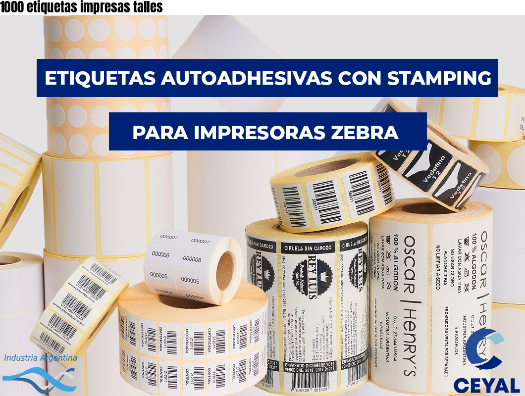 1000 etiquetas impresas talles