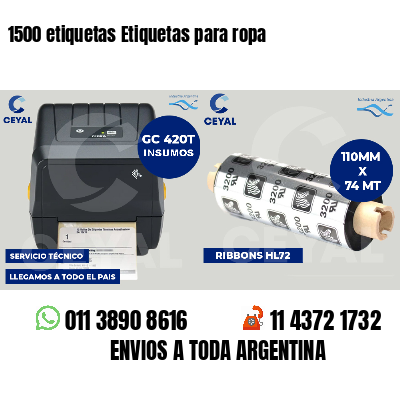 1500 etiquetas Etiquetas para ropa