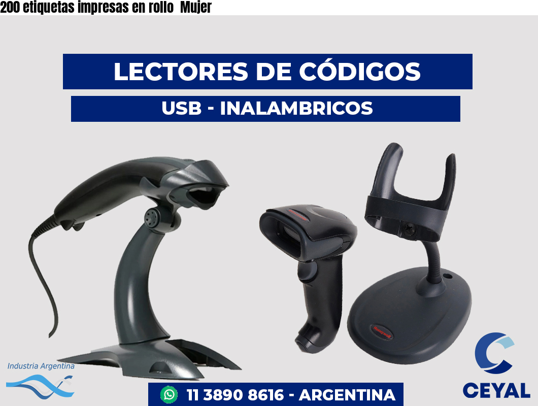 200 etiquetas impresas en rollo Mujer