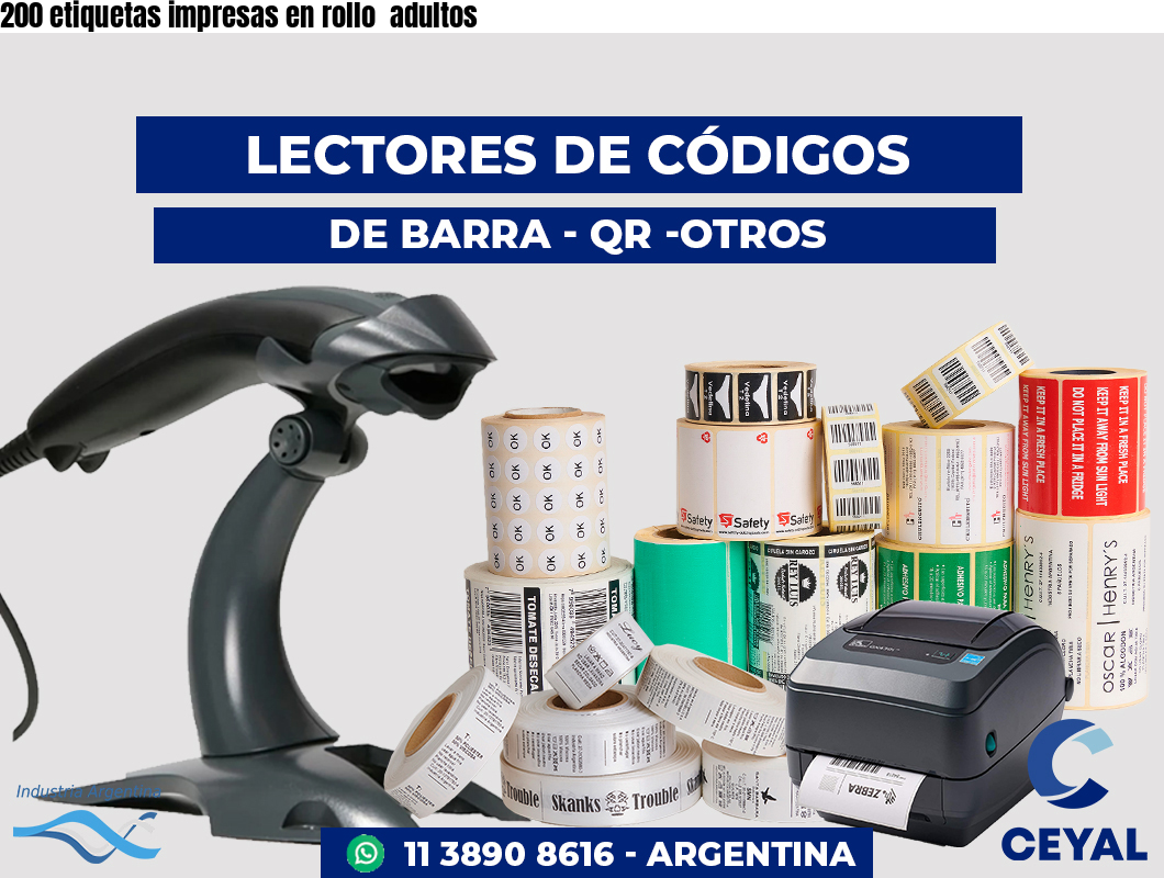 200 etiquetas impresas en rollo adultos