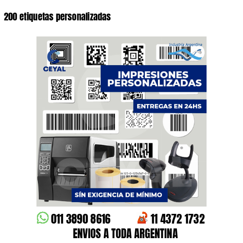 200 etiquetas personalizadas