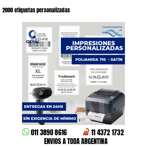 2000 etiquetas personalizadas