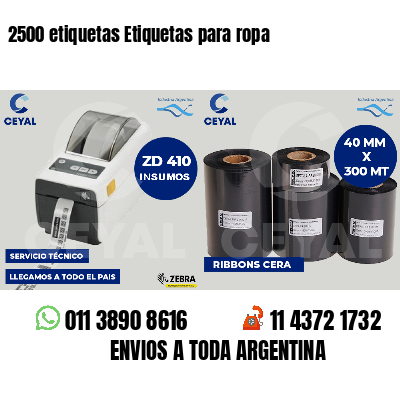 2500 etiquetas Etiquetas para ropa