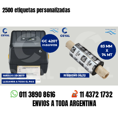 2500 etiquetas personalizadas