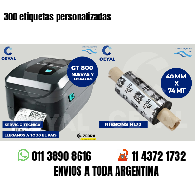 300 etiquetas personalizadas