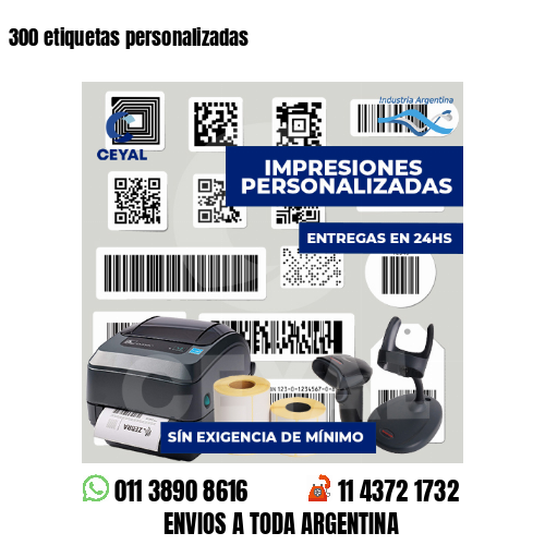 300 etiquetas personalizadas
