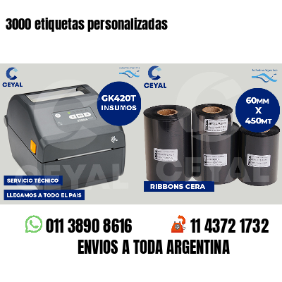 3000 etiquetas personalizadas