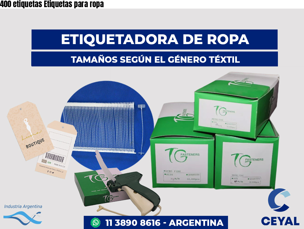 400 etiquetas Etiquetas para ropa