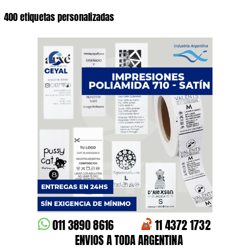 400 etiquetas personalizadas