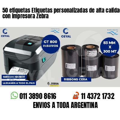 50 etiquetas Etiquetas personalizadas de alta calidad con impresora Zebra