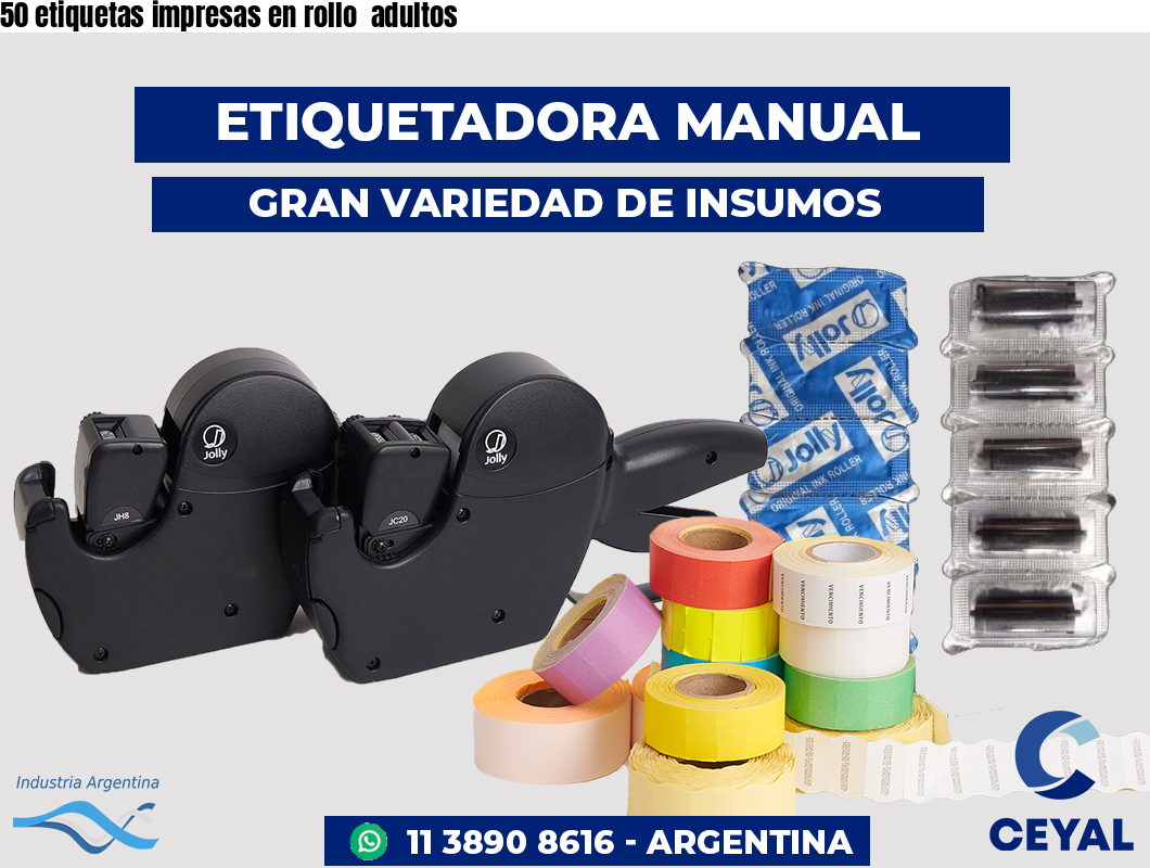 50 etiquetas impresas en rollo adultos