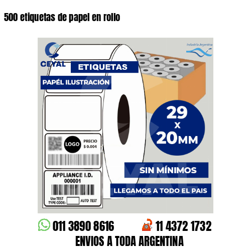 500 etiquetas de papel en rollo