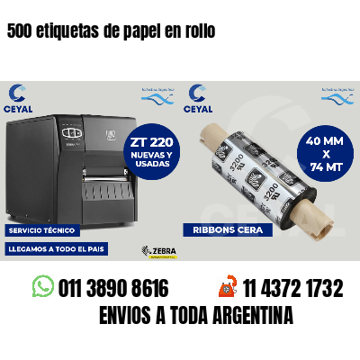 500 etiquetas de papel en rollo