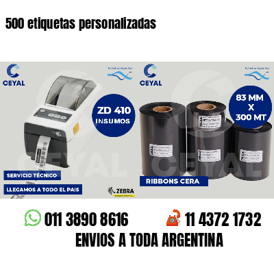 500 etiquetas personalizadas