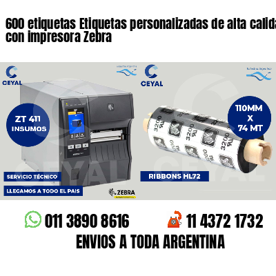 600 etiquetas Etiquetas personalizadas de alta calidad con impresora Zebra