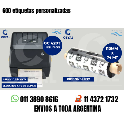 600 etiquetas personalizadas