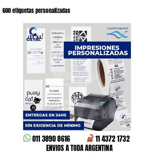 600 etiquetas personalizadas