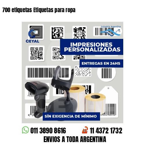 700 etiquetas Etiquetas para ropa