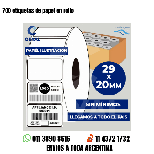 700 etiquetas de papel en rollo