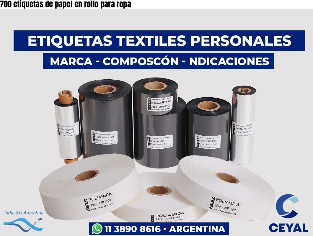 700 etiquetas de papel en rollo para ropa