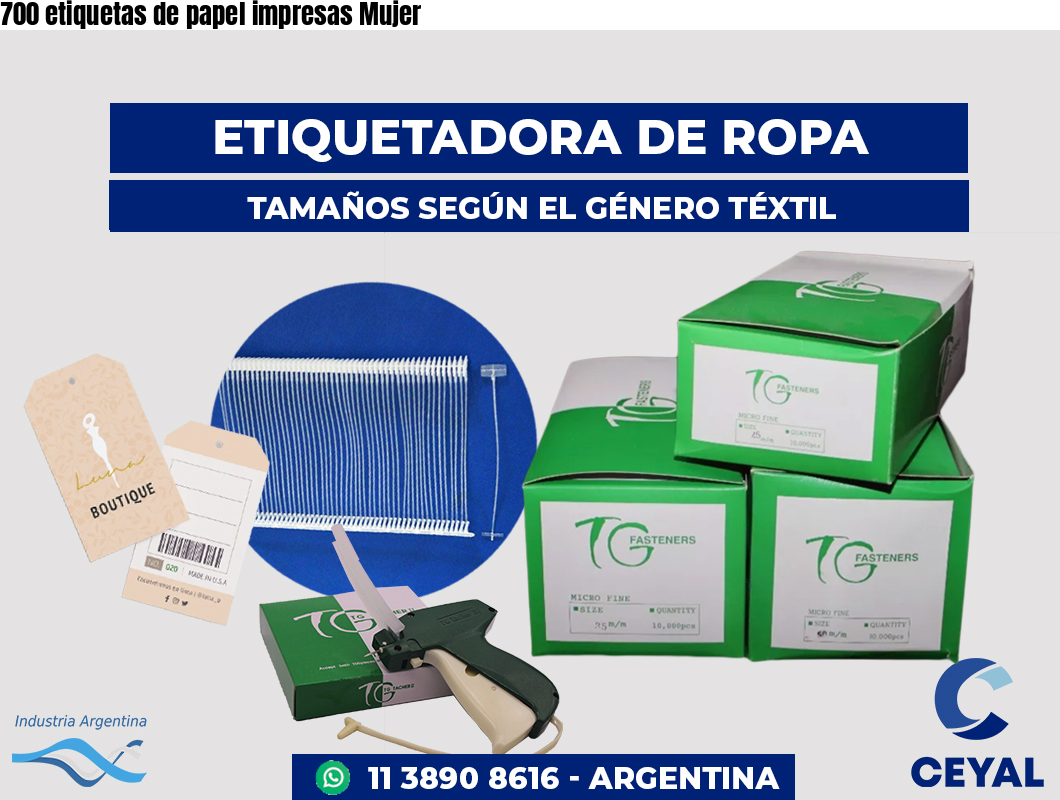 700 etiquetas de papel impresas Mujer