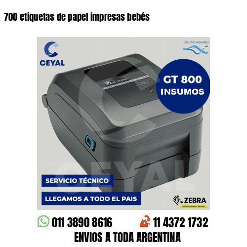 700 etiquetas de papel impresas bebés
