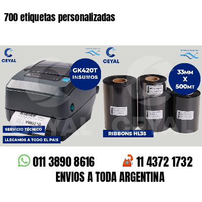 700 etiquetas personalizadas