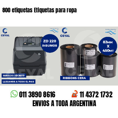 800 etiquetas Etiquetas para ropa