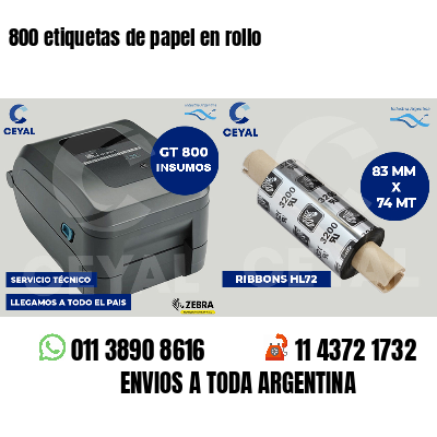 800 etiquetas de papel en rollo