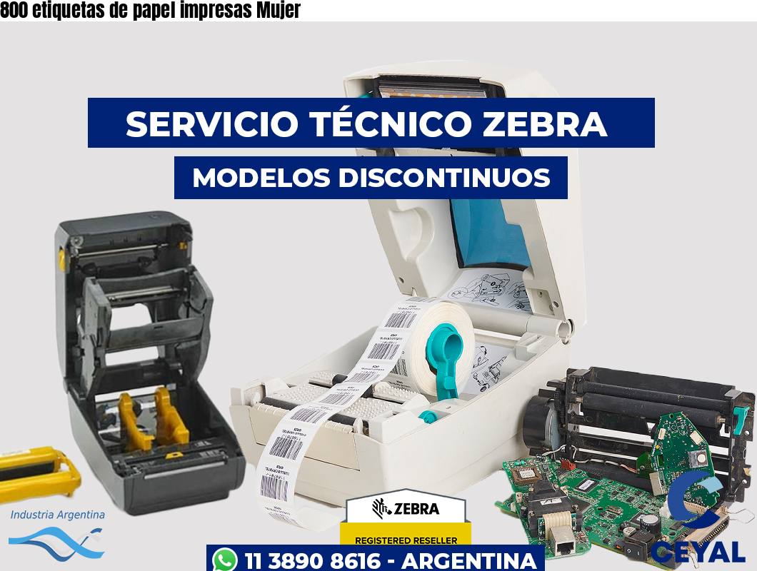 800 etiquetas de papel impresas Mujer