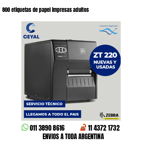 800 etiquetas de papel impresas adultos