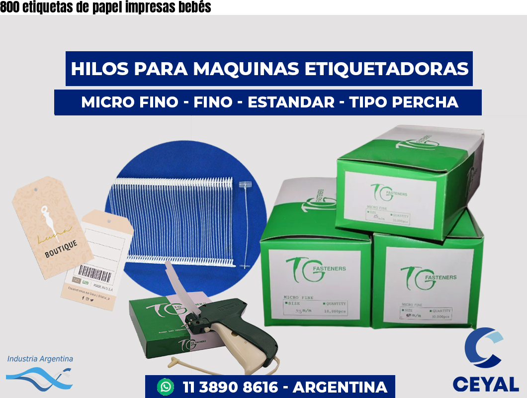 800 etiquetas de papel impresas bebés
