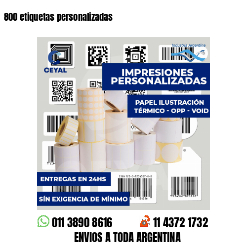 800 etiquetas personalizadas